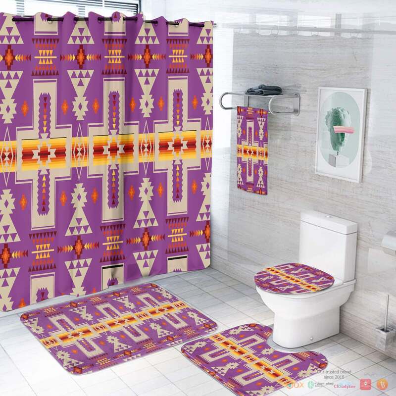 Light Purple Tribe Design Native American Bathroom Set