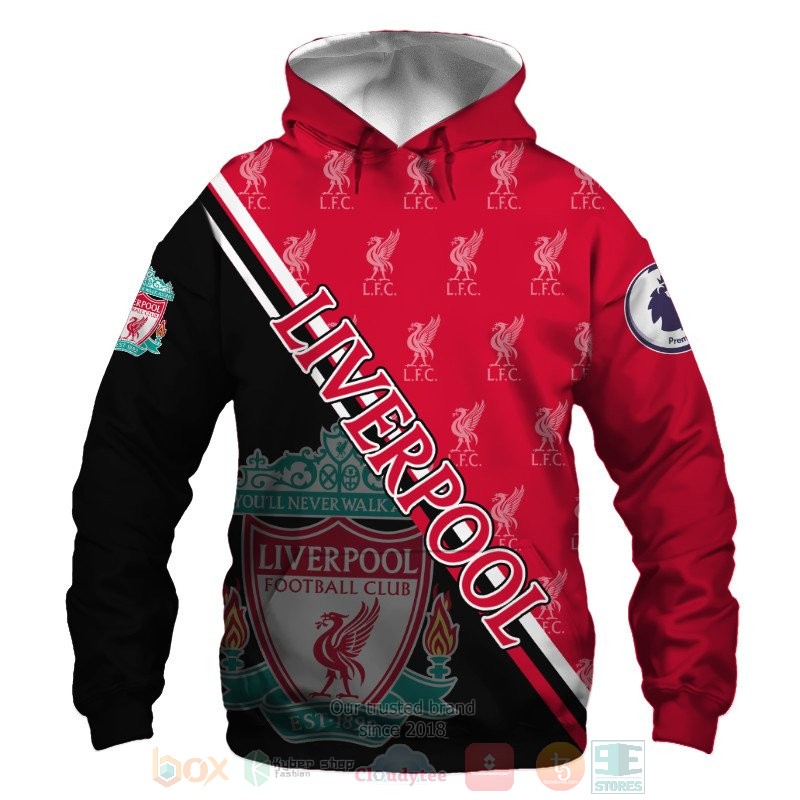 Liverpool FC black red 3D shirt hoodie