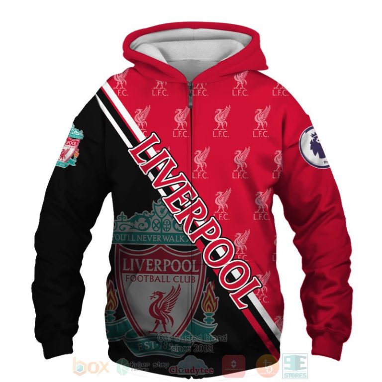 Liverpool FC black red 3D shirt hoodie 1 2