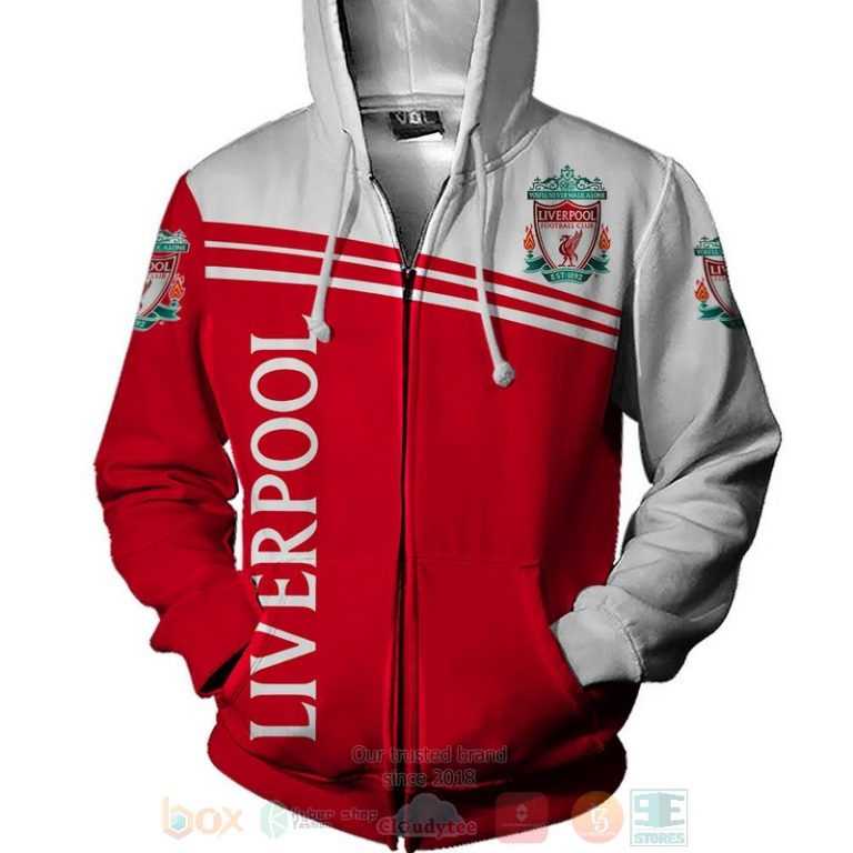 Liverpool FC red white 3D shirt hoodie 1 2