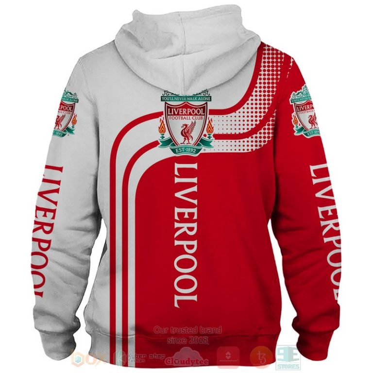 Liverpool FC white red 3D shirt hoodie 1