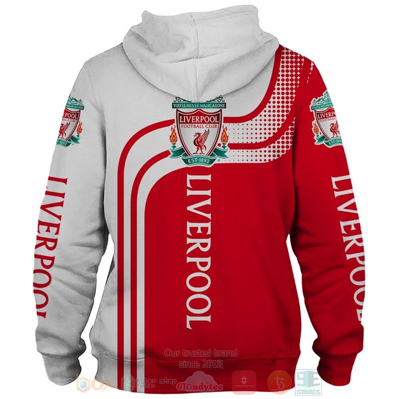 Liverpool FC white red 3D shirt hoodie 1