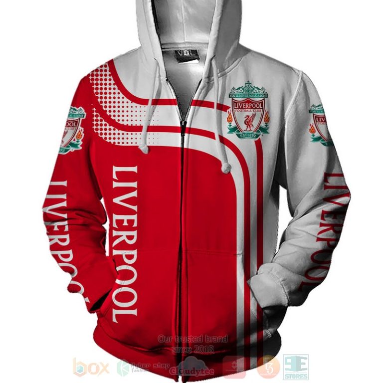 Liverpool FC white red 3D shirt hoodie 1 2