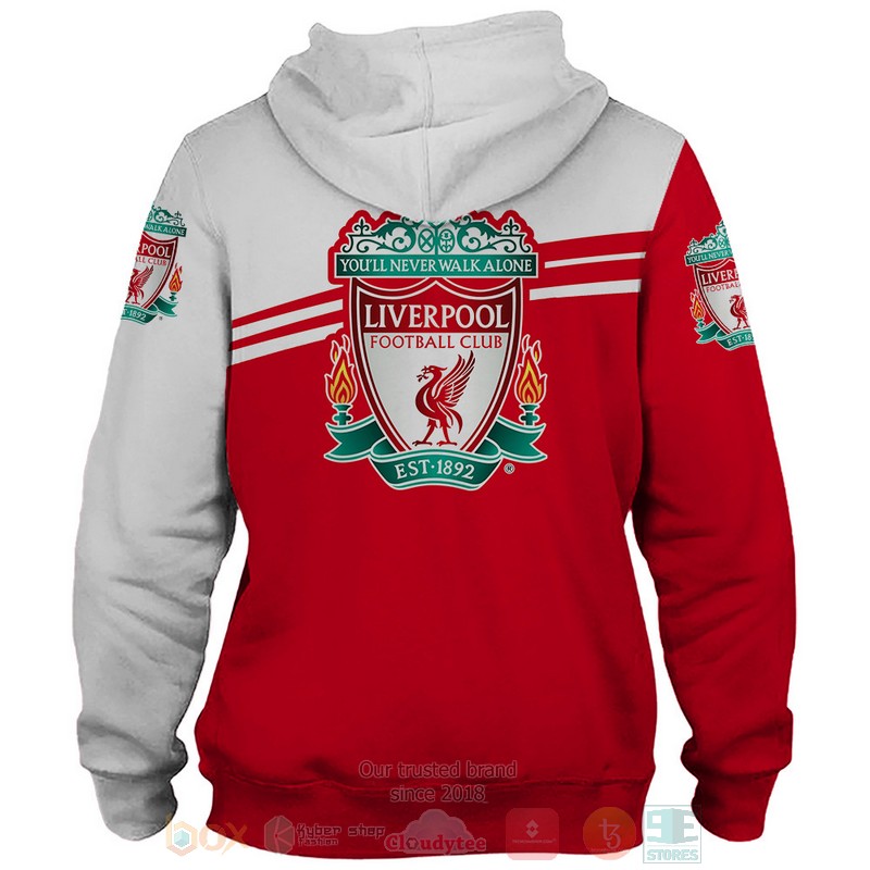Liverpool Football Club red white 3D shirt hoodie 1