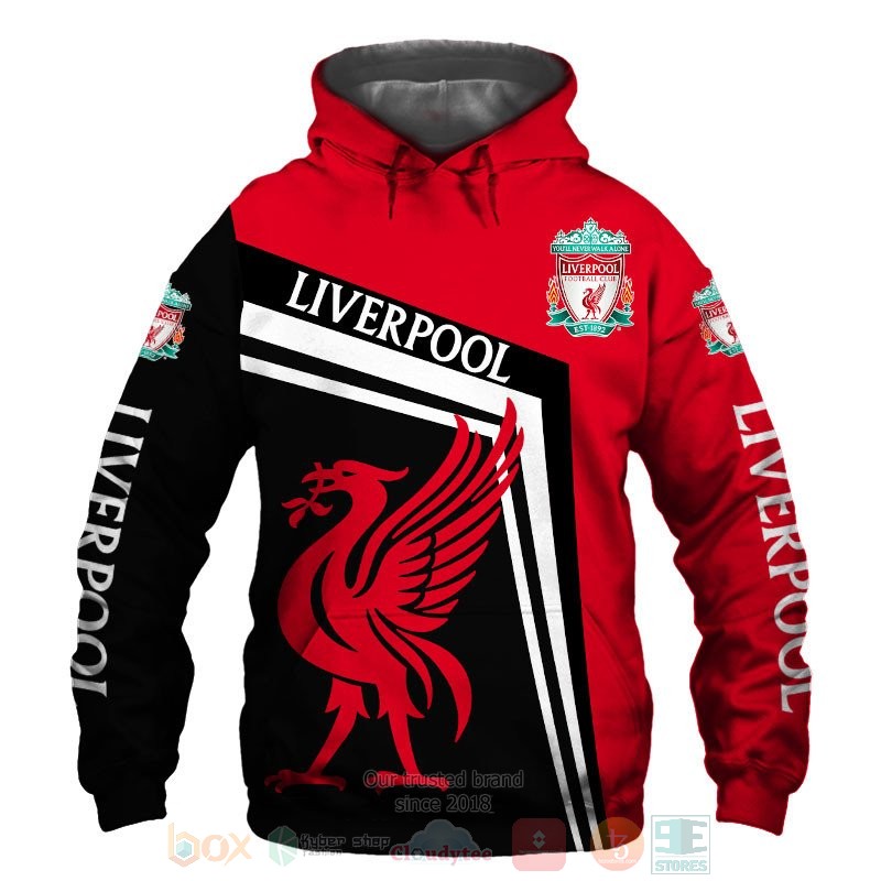 Liverpool red black 3D shirt hoodie
