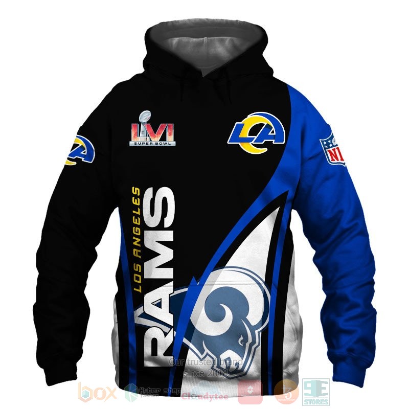Los Angeles Rams black blue 3D shirt hoodie