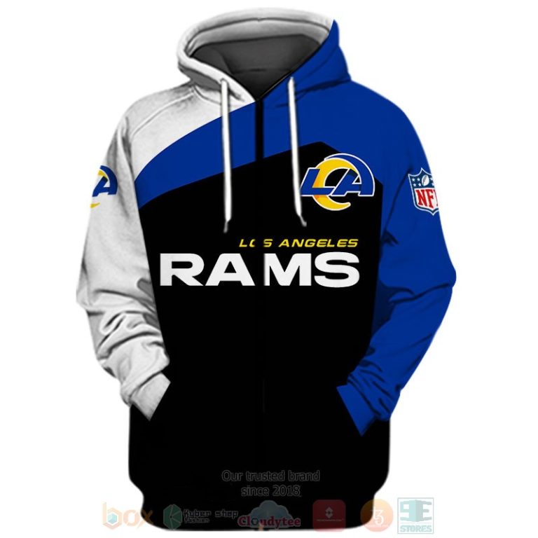 Los Angeles Rams black blue white 3D shirt hoodie 1 2