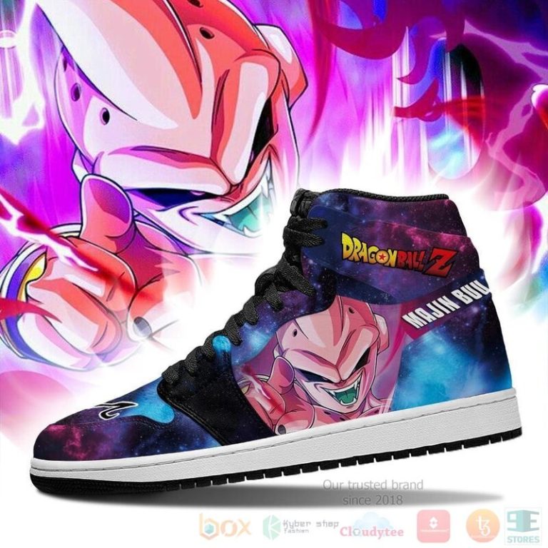 Majin Buu Sneakers Galaxy Custom Dragon Ball Anime Air Jordan High Top Shoes 1 2