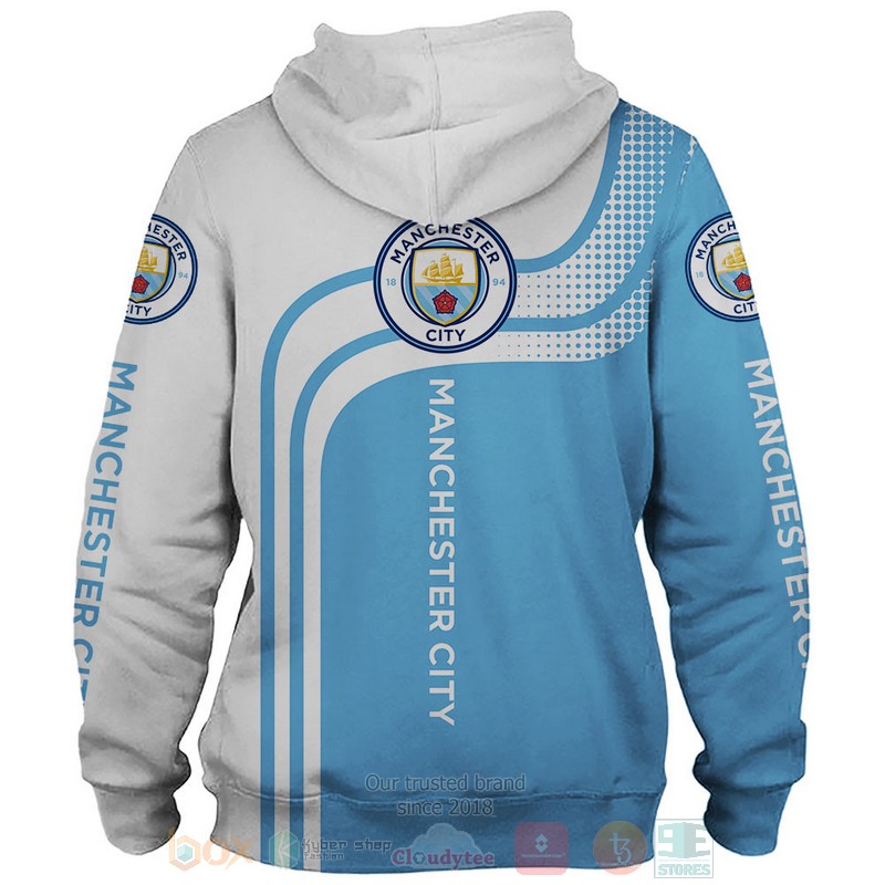 Manchester City blue white 3D shirt hoodie 1