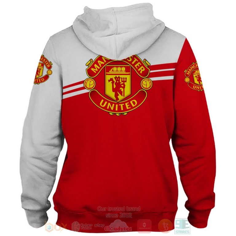 Manchester United FC red white 3D shirt hoodie 1