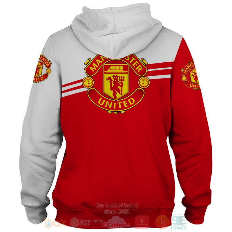 Manchester United FC red white 3D shirt hoodie 1
