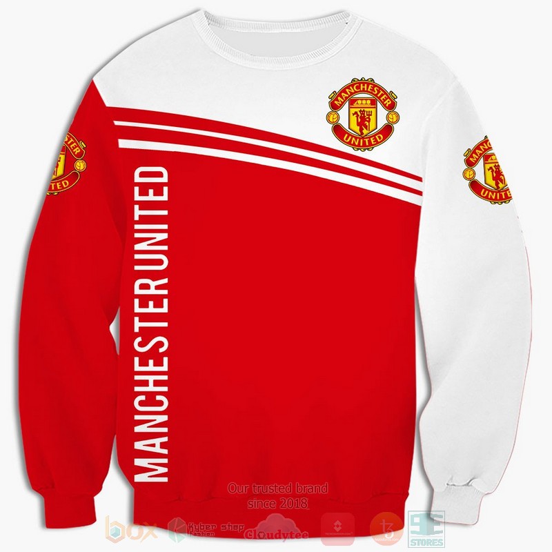 Manchester United FC red white 3D shirt hoodie 1 2 3 4 5 6 7 8 9 10 11 12 13 14 15