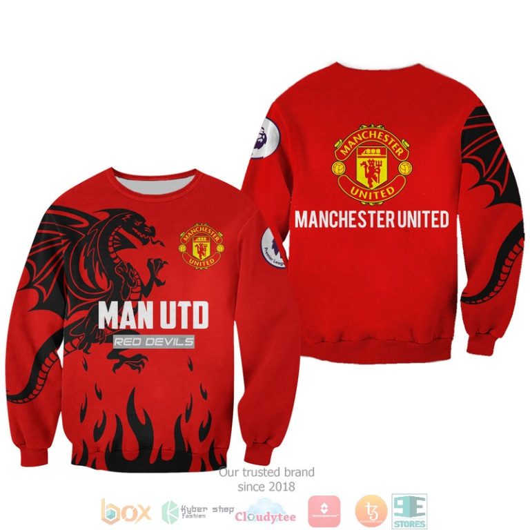 Manchester United Red Devils 3d shirt hoodie 1 2