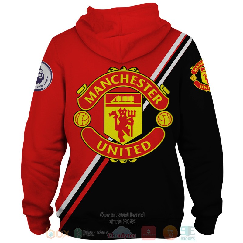 Manchester United logo black red 3D shirt hoodie 1