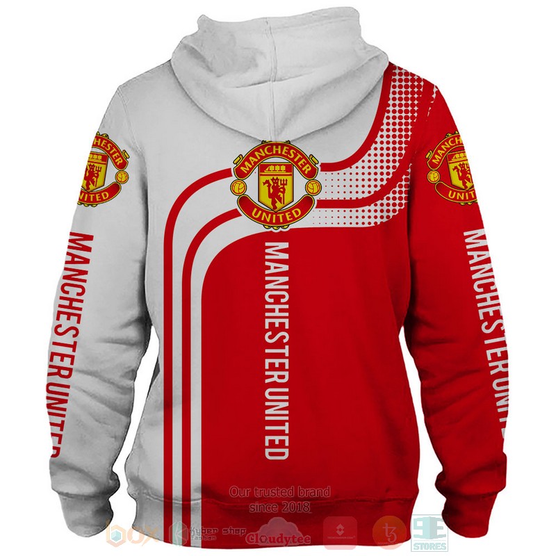 Manchester United white red 3D shirt hoodie 1