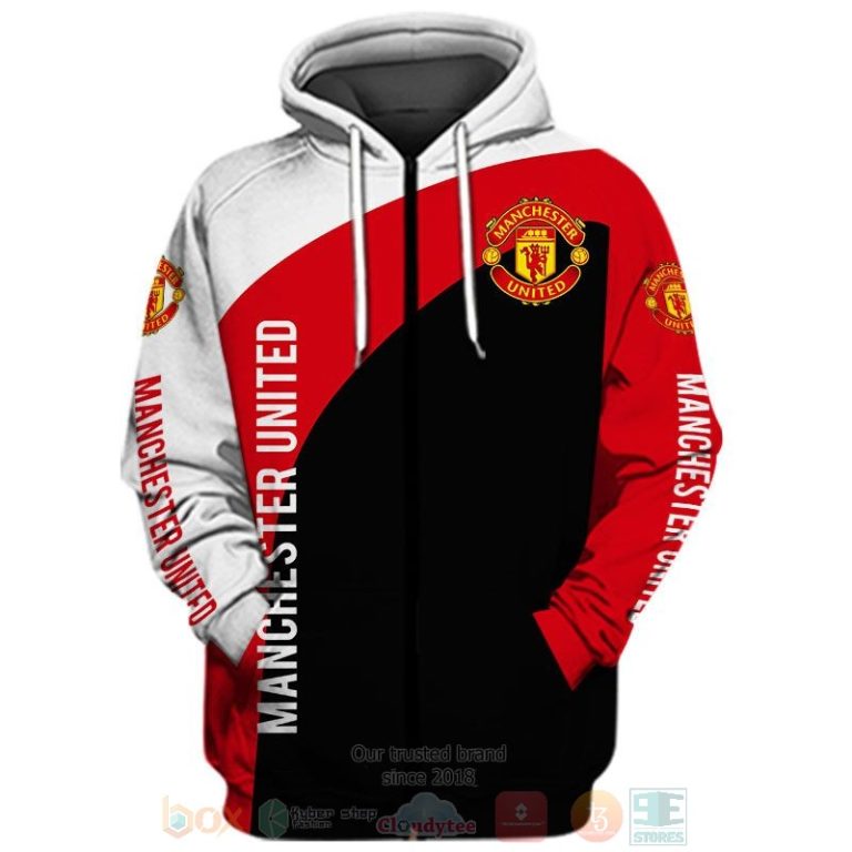 Manchester United white red black 3D shirt hoodie 1 2