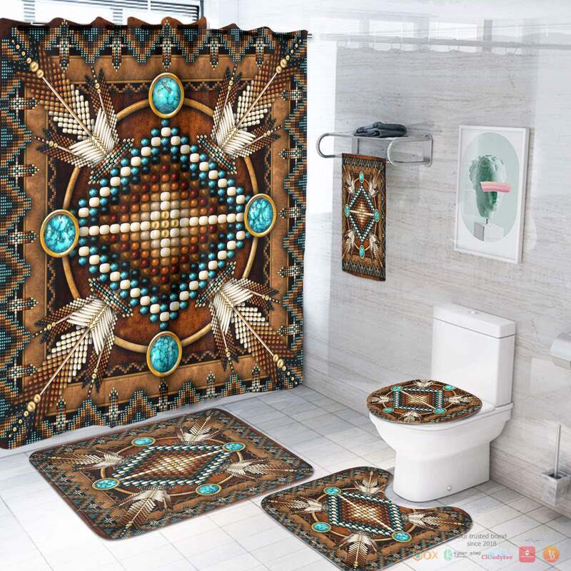 Mandala Brown Native American Bathroom Set