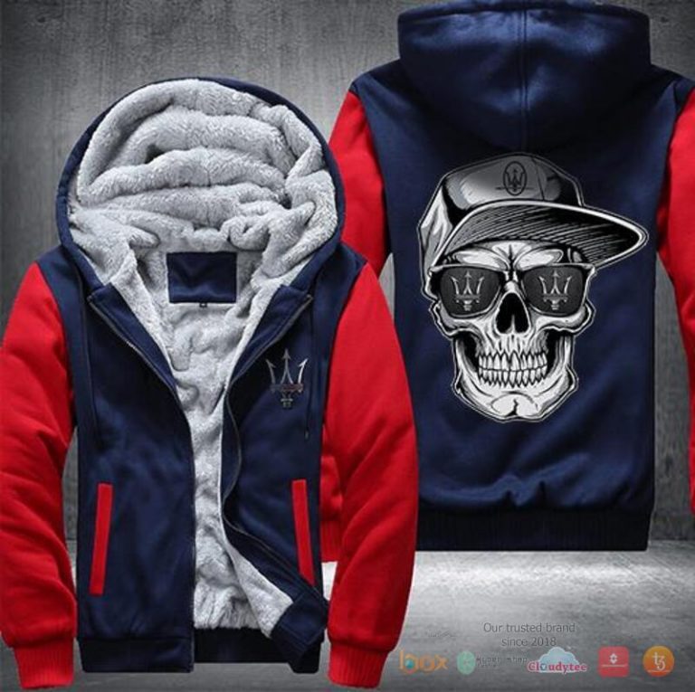 Maserati Skull Fleece Hoodie Jacket 1 2