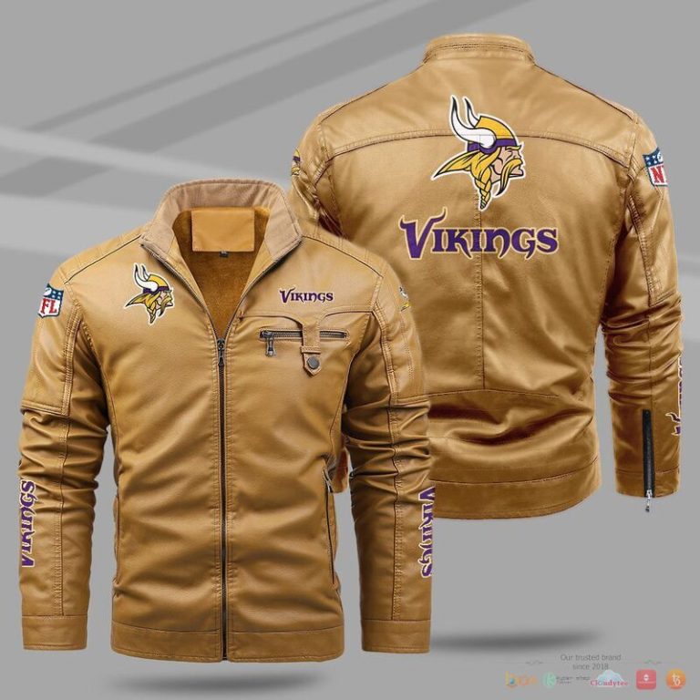 Minnesota Vikings NFL Trend Fleece Leather Jacket 1