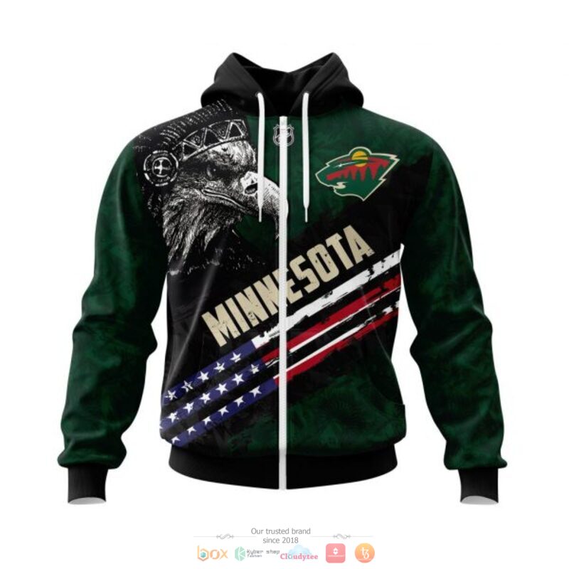 Minnesota Wild NHL Eagle American flag 3D shirt hoodie 1