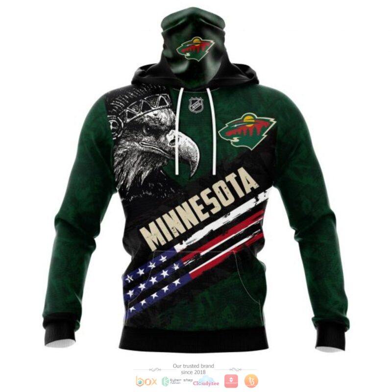 Minnesota Wild NHL Eagle American flag 3D shirt hoodie 1 2 3