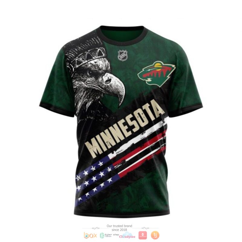 Minnesota Wild NHL Eagle American flag 3D shirt hoodie 1 2 3 4 5 6 7