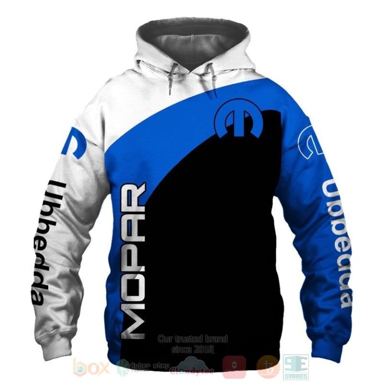 Mopar white blue black 3D shirt hoodie