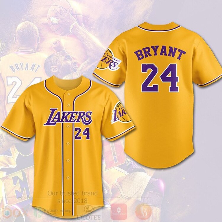 NBA Los Angeles Lakers Kobe Bryant 24 Baseball Jersey