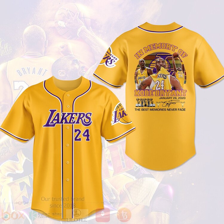 NBA Los Angeles Lakers Kobe Bryant Baseball Jersey