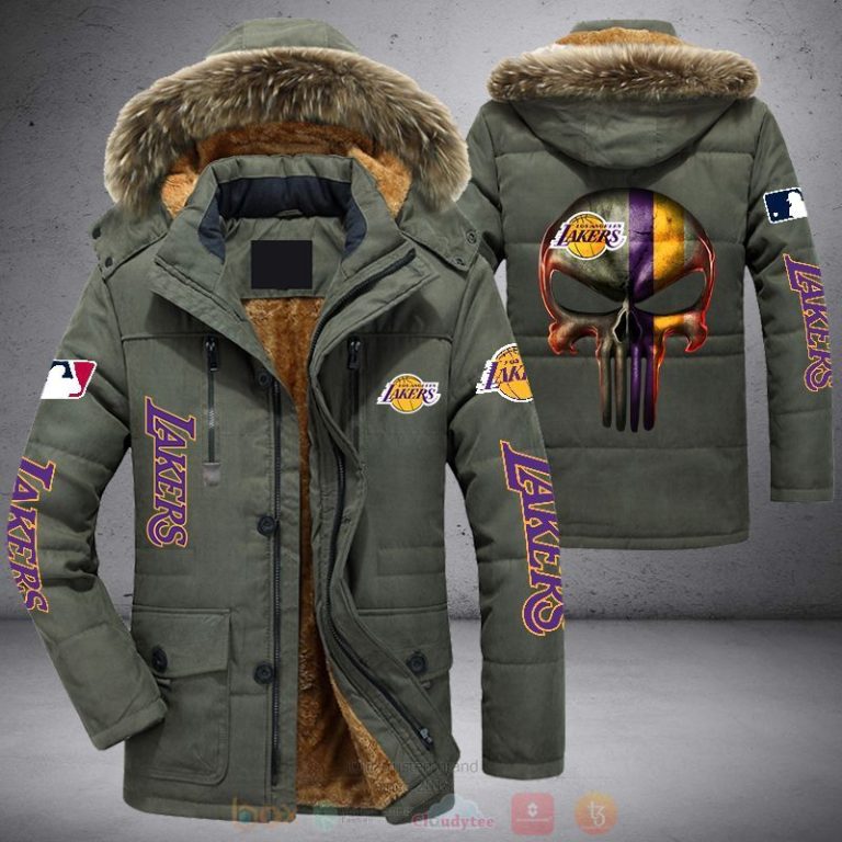 NBA Los Angeles Lakers Punisher Skull Parka Jacket 1 2