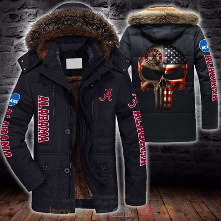 NCAA Alabama Crimson Tide American Punisher Skull Parka Jacket