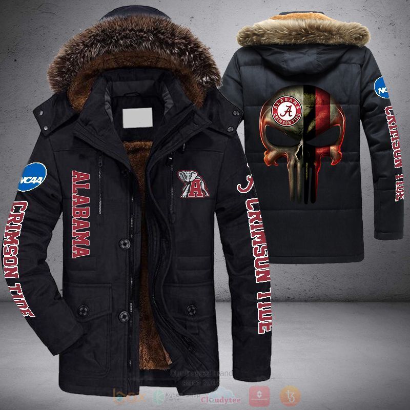 NCAA Alabama Crimson Tide Punisher Skull Parka Jacket