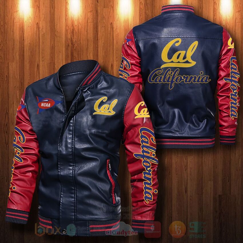 NCAA California Golden Bears Leather Bomber Jacket 1 2 3