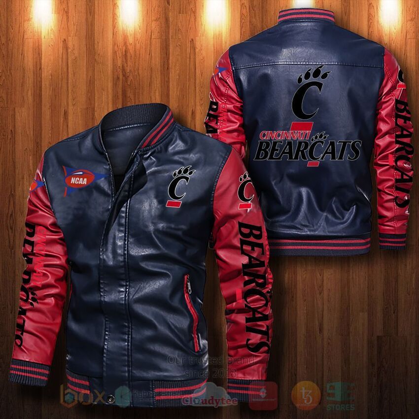 NCAA Cincinnati Bearcats Leather Bomber Jacket 1 2 3