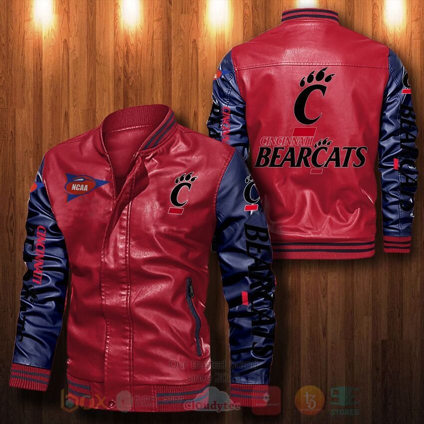 NCAA Cincinnati Bearcats Leather Bomber Jacket 1 2 3 4