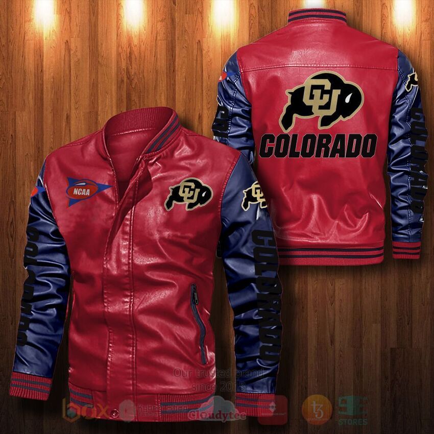NCAA Colorado Buffaloes Leather Bomber Jacket 1 2 3 4