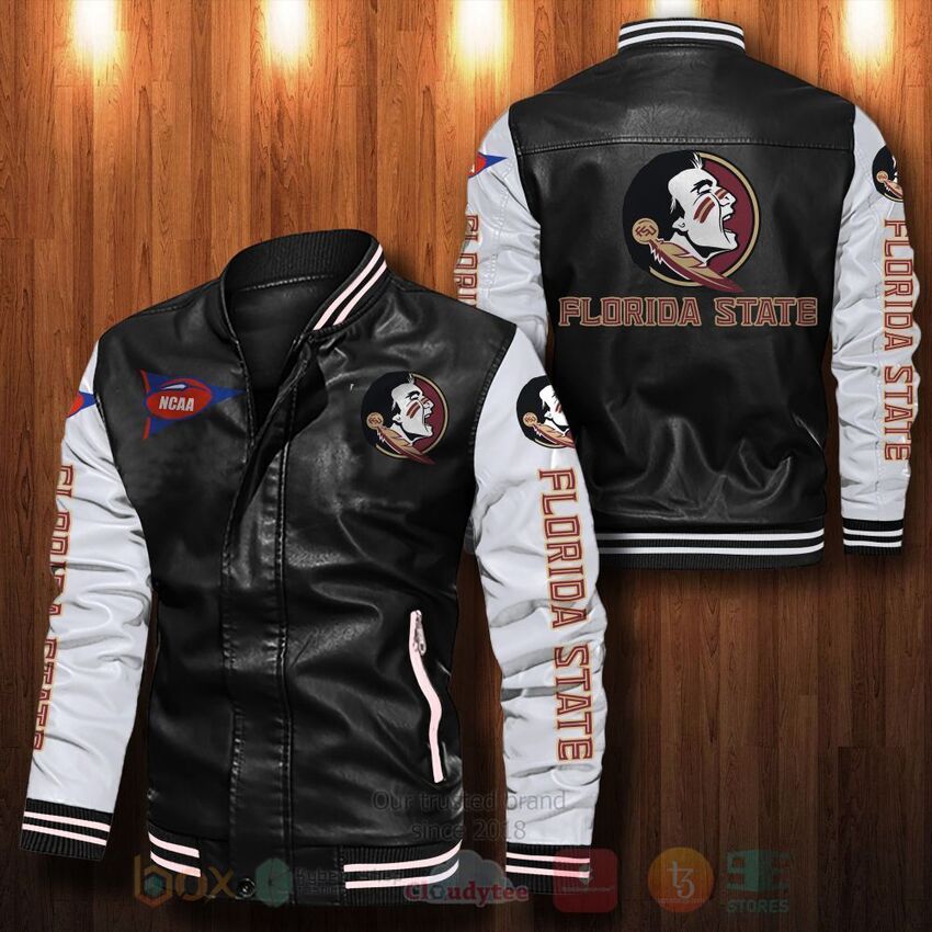 NCAA Florida State Seminoles Leather Bomber Jacket