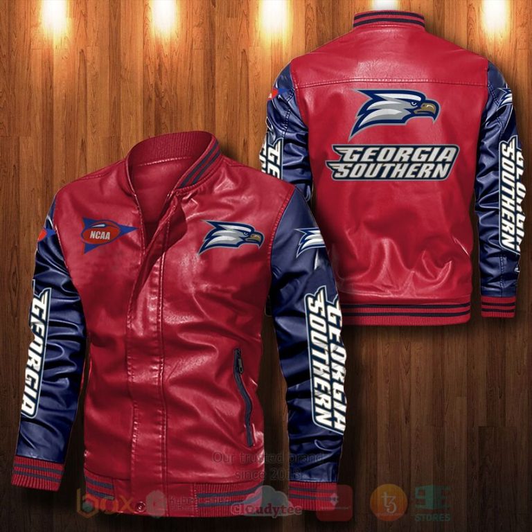 NCAA Georgia Southern Eagles Leather Bomber Jacket 1 2 3 4