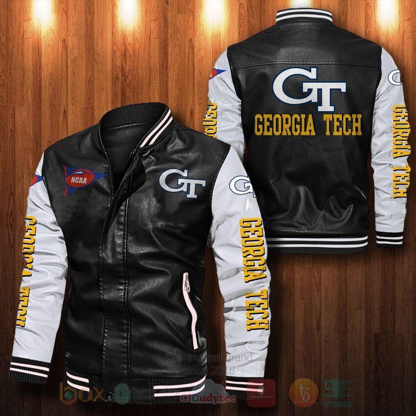 NCAA Georgia Tech Yellow Leather Bomber Jacket