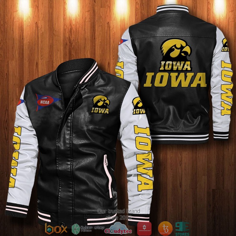NCAA Iowa Hawkeyes Bomber Leather Jacket