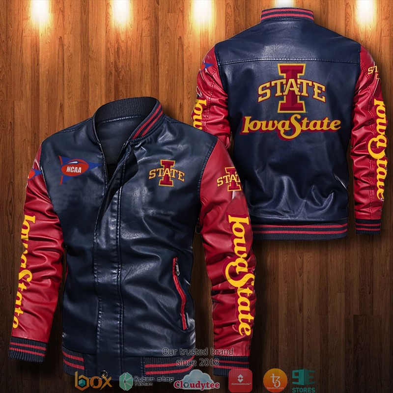 NCAA Iowa State Cyclones Bomber Leather Jacket 1 2 3