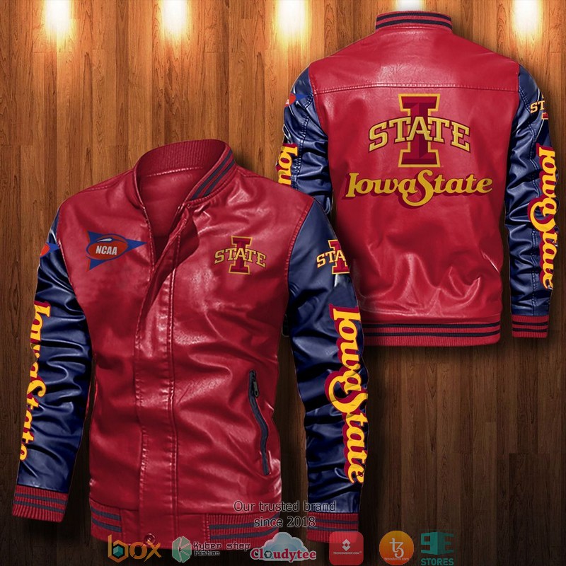 NCAA Iowa State Cyclones Bomber Leather Jacket 1 2 3 4