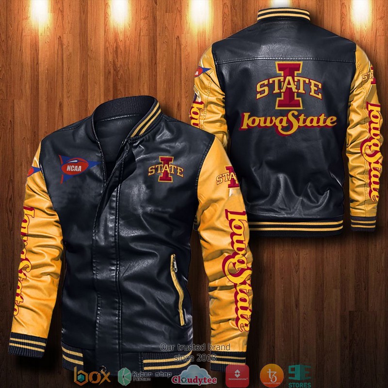 NCAA Iowa State Cyclones Bomber Leather Jacket 1 2 3 4 5