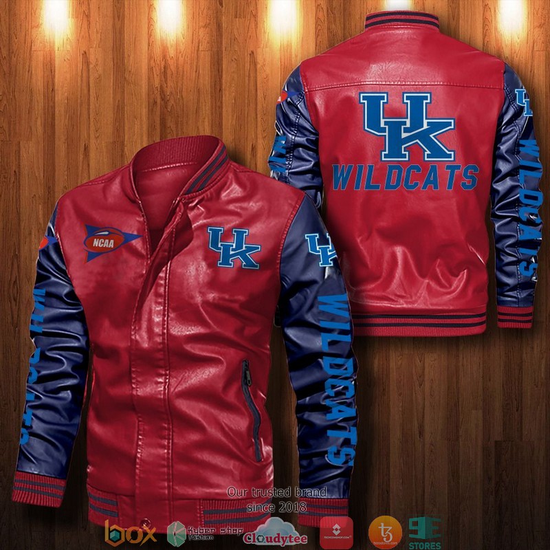 NCAA Kentucky Wildcats Bomber Leather Jacket 1 2 3 4