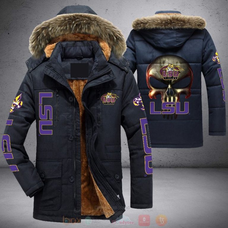 NCAA LSU Tigers Punisher Skull Parka Jacket 1