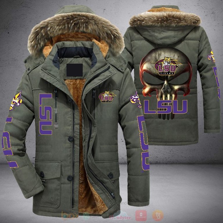 NCAA LSU Tigers Punisher Skull Parka Jacket 1 2