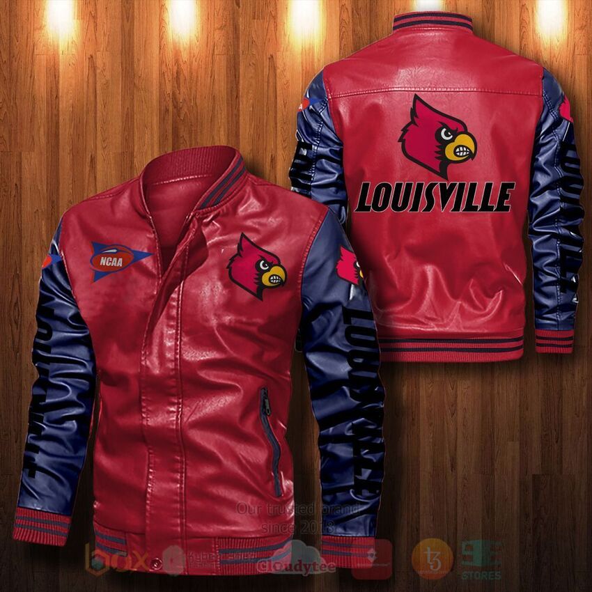 NCAA Louisville Cardinals Leather Bomber Jacket 1 2 3 4