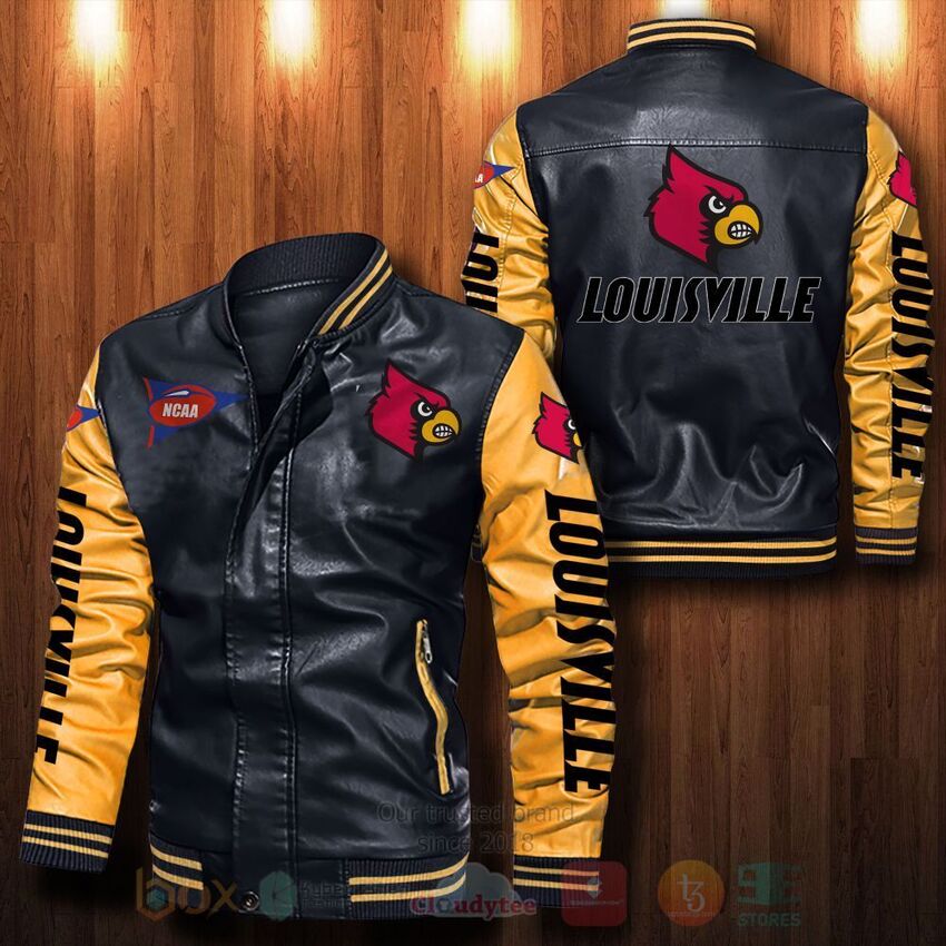NCAA Louisville Cardinals Leather Bomber Jacket 1 2 3 4 5