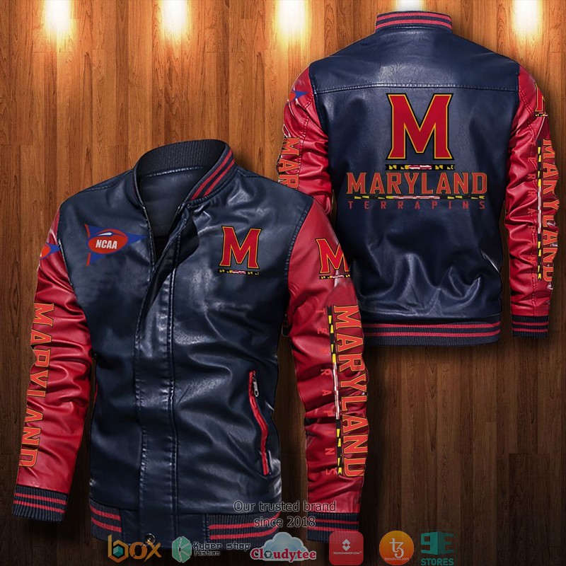 NCAA Maryland Terrapins Bomber Leather Jacket 1 2 3