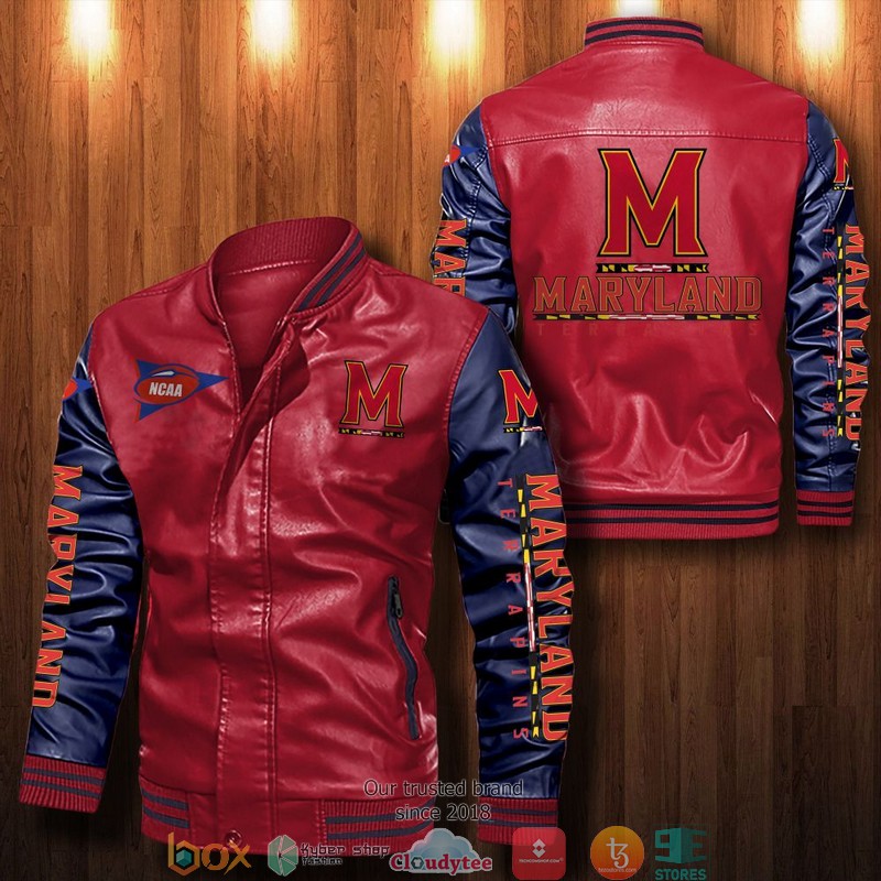 NCAA Maryland Terrapins Bomber Leather Jacket 1 2 3 4